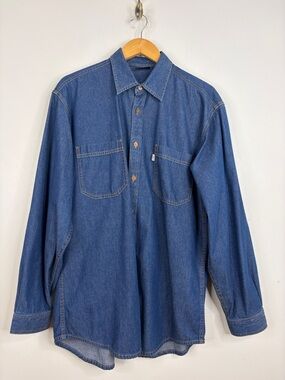 Vintage Levi's Denim Shirt Mens Large Blue Jean Long Sleeve Workwear Heritage